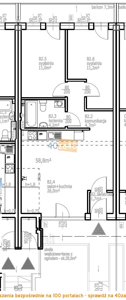 Mieszkanie na sprzedaż58.8 m2