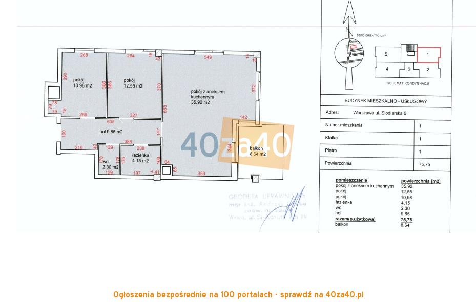 Mieszkanie na sprzedaż75.5 m2